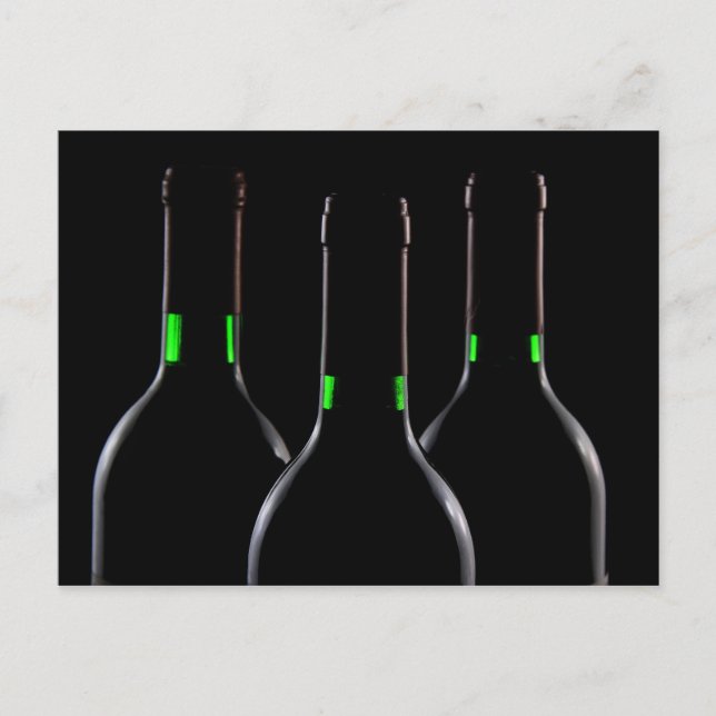 Black Wine Bottles Postcard (Front)