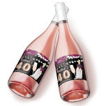 Black Wine Luxury 40th Birthday Personalised Sparkling Wine Label<br><div class="desc">Rose Wine Luxury Birthday design. Matching products can be found in Fine Like Wine collection.</div>