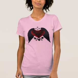 Black Winged Goth Heart Shirt