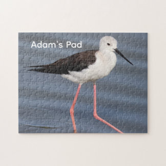 Black Winged Stilt Bird Photo Personalized Jigsaw Puzzle