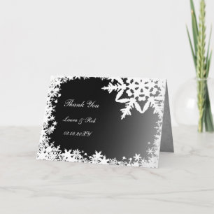 black winter wedding Thank You Card
