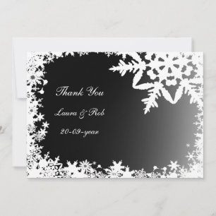 black winter wedding Thank You Invitation