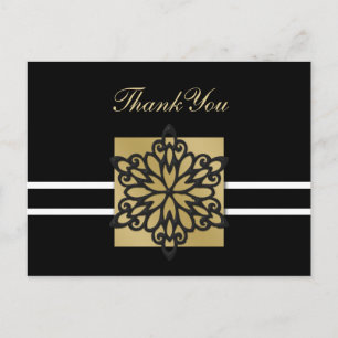 black winter wedding Thank You Postcard