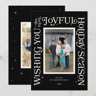 Black Wishing You the Most Joyful Season Holiday Card