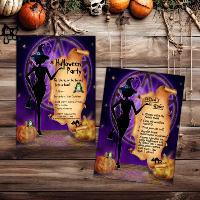 Black Witch Halloween Invitation (Creator Uploaded)