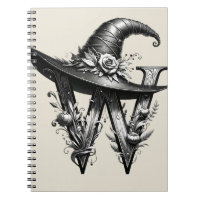 Black Witch Hat Witchy Letter W Magic Spell