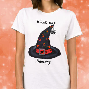 Black Witch Hat With Stars and Spider Shirt