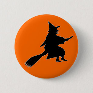 Black Witch Silhouette 6 Cm Round Badge