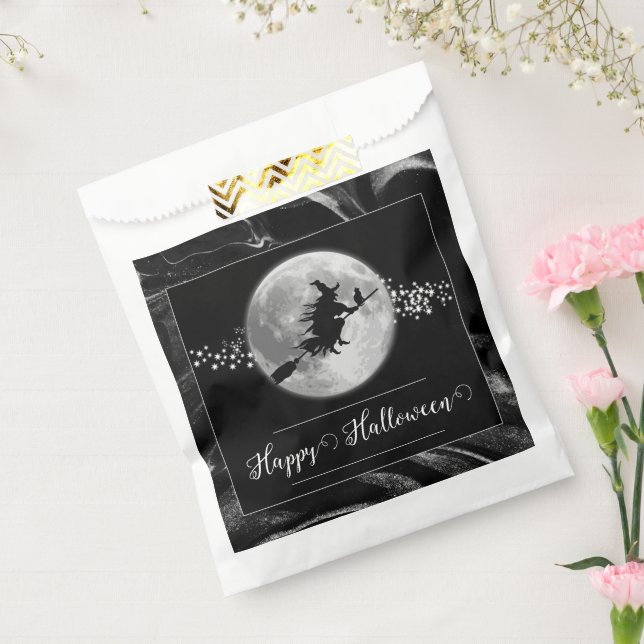 Black Witch Silhouette Halloween Favour Bags (Sealed)