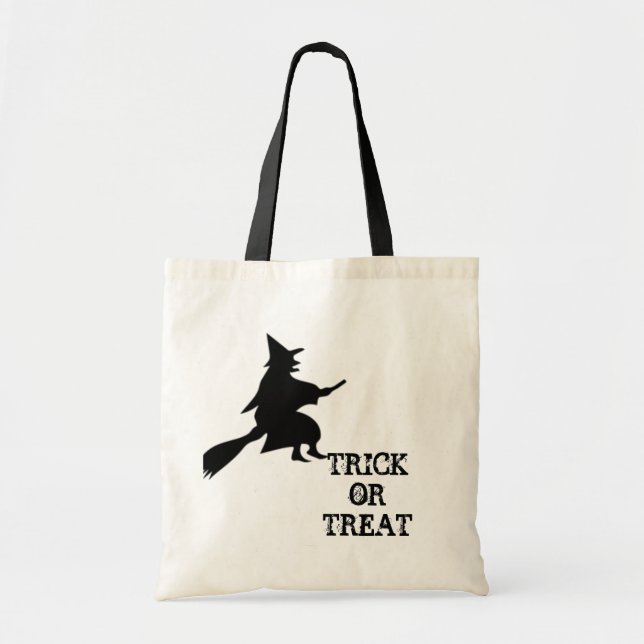 Black Witch Silhouette Tote Bag (Front)