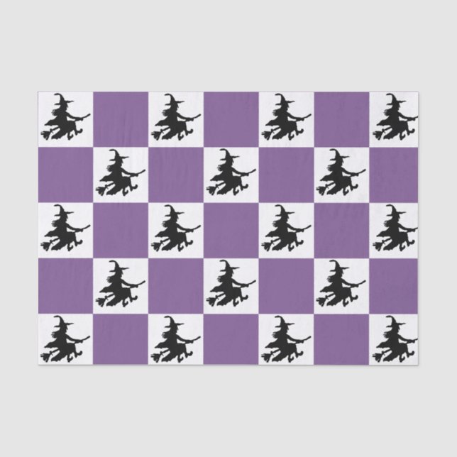 Black Witches Chequered Tissue Paper (Front)