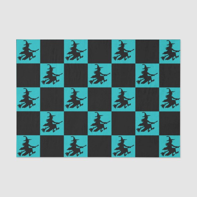 Black Witches Chequered Tissue Paper (Front)