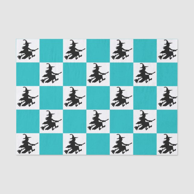 Black Witches Chequered Tissue Paper (Front)