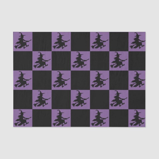 Black Witches Chequered Tissue Paper (Front)