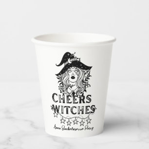 Black Witches Halloween Bachelorette Party Paper P Cups
