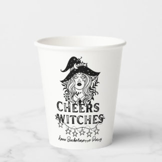Black Witches Halloween Bachelorette Party Paper P Cups