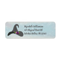 Black Witch's Hat with Flowers Return Address