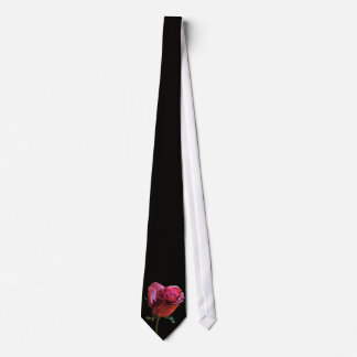 Black with a single red rose tie