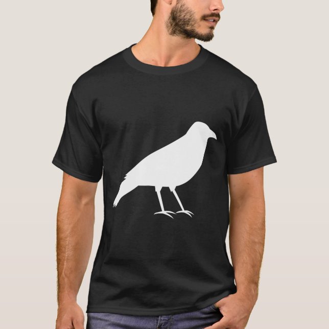 Black with a White Crow. T-Shirt (Front)