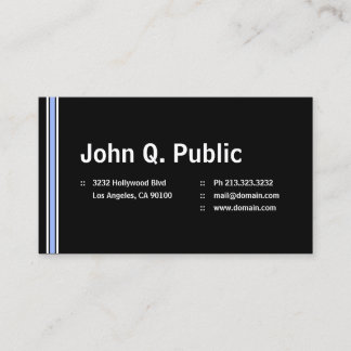 Black with Blue Stripes Business Card