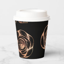 Black with Bronze Rose Pattern