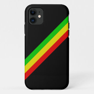 Black with Diagonal Rasta Stripes/ Case-Mate iPhone Case
