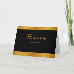 Black with Gold Badge Band Welcome Card