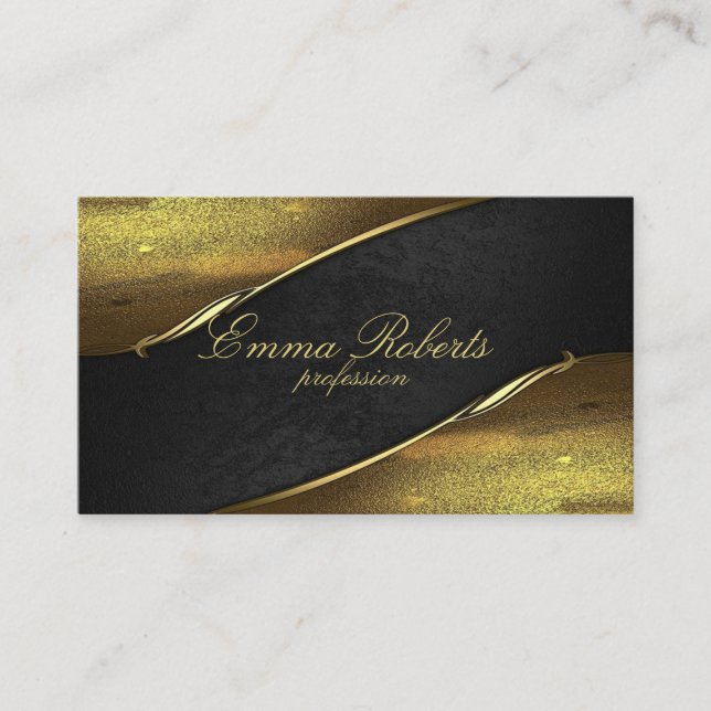 Black with gold details Business Card (Front)