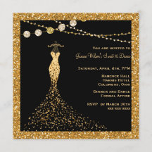 Black with Gold Glitter Sweet 16