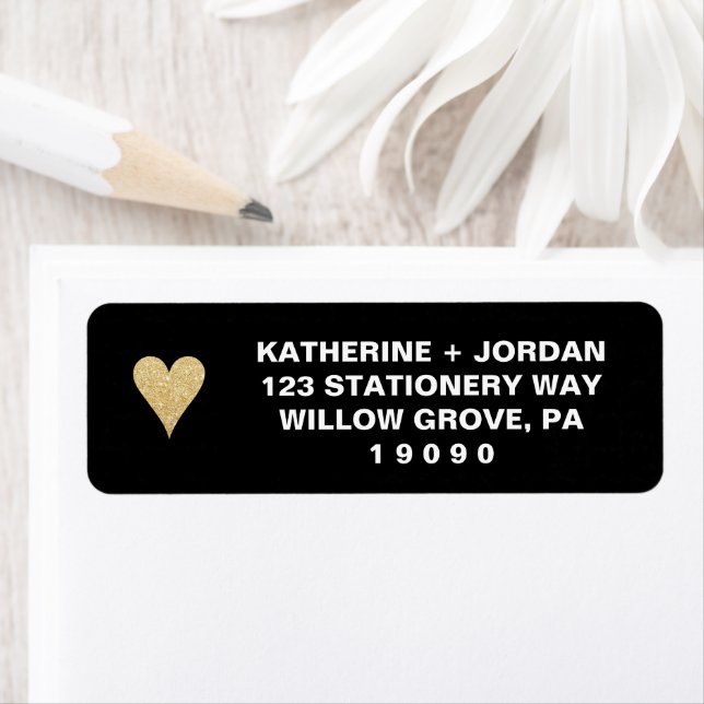 Black with Gold Heart Wedding (Insitu)