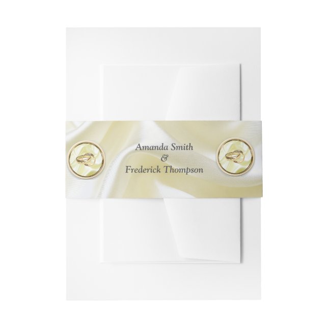 Black with Gold on Silk texture  Invitation Belly Band (Front Example)