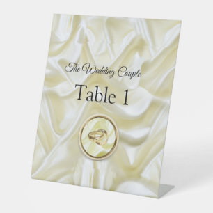 Black with Gold on Silk texture Pedestal Sign