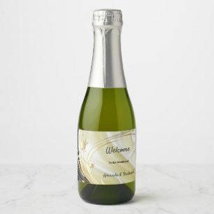 Black with Gold on Sparkling Wine Silk Sparkling Wine Label