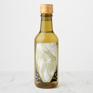 Black with Gold on Sparkling Wine Silk Wine Label