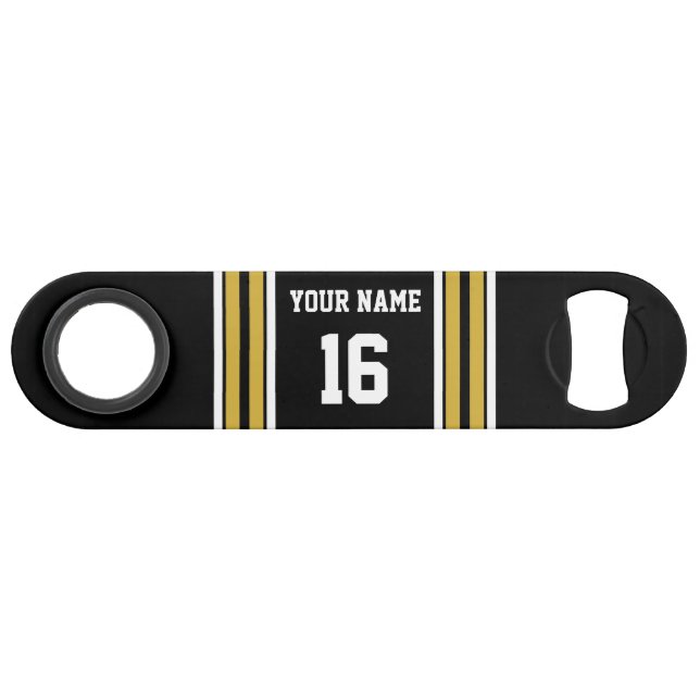 Black with Gold White Stripes Team Jersey (Front (Horizontal))