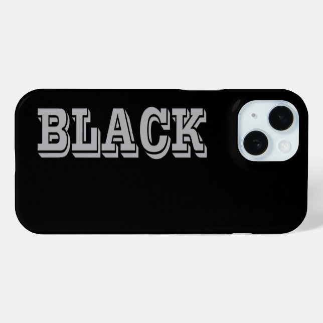 Black With Grey Text On Black Solid Colour Case-Mate iPhone Case (Back (Horizontal))
