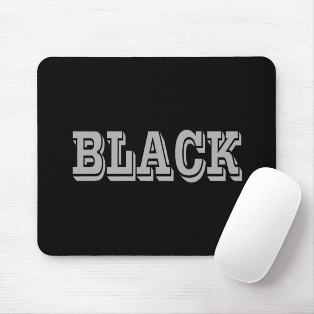 Black With Grey Text On Black Solid Colour  Mouse Pad (With Mouse)