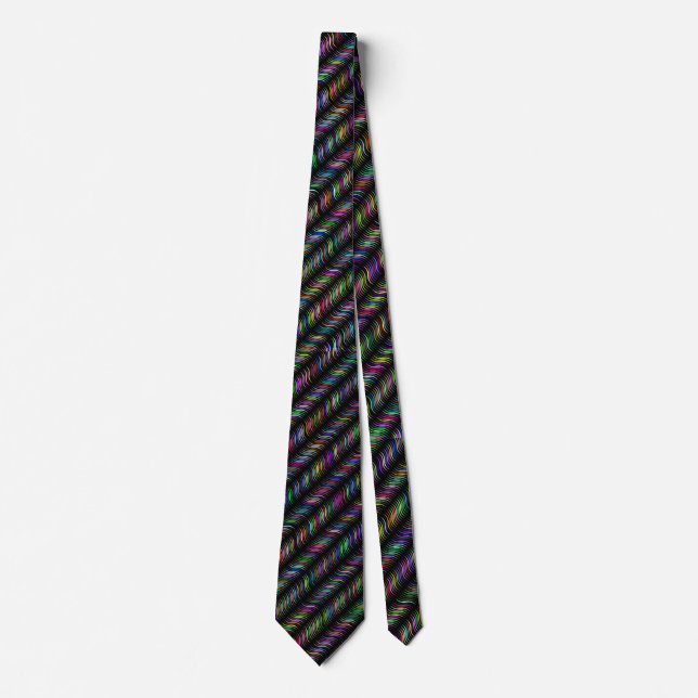 BLACK WITH MULTI COLOR STRIPES TIE (Front)