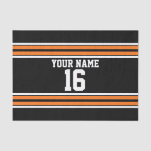 Black with Orange White Stripes Team Jersey Tissue Paper