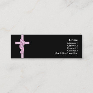 Black with Pink Cross & Bow Profile Cards