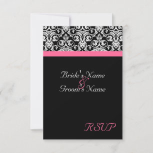 Black with Pink Passion Wedding Matching RSVP