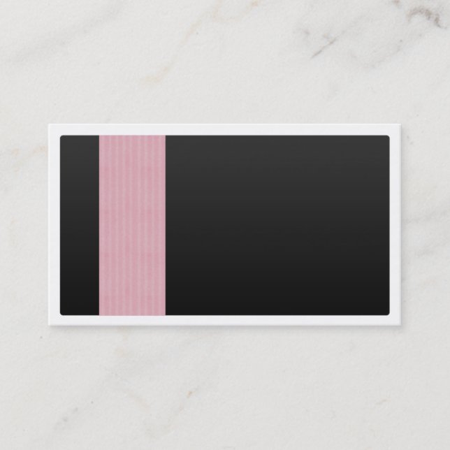 Black with Pink Pattern Business Card (Front)