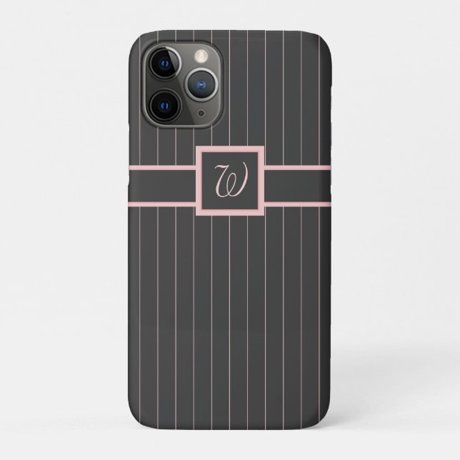 Black with Pink Pinstripes Case-Mate Case (Back)