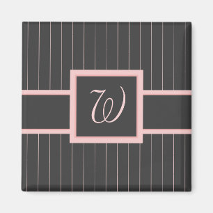 Black with Pink Pinstripes Magnet