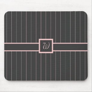 Black with Pink Pinstripes Mousepad