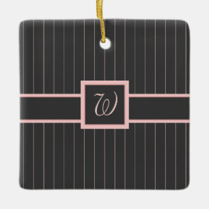Black with Pink Pinstripes Ornament