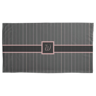 Black with Pink Pinstripes Pillow Case
