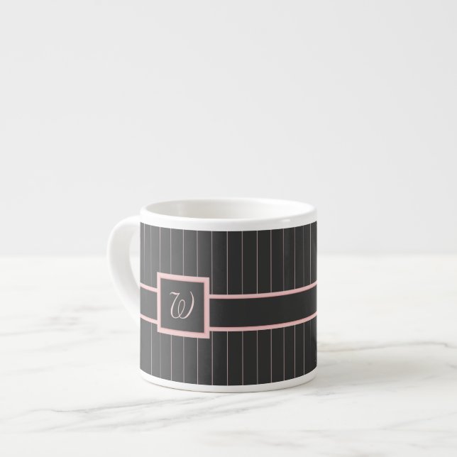 Black with Pink Pinstripes Speciality Mug (Front Left)