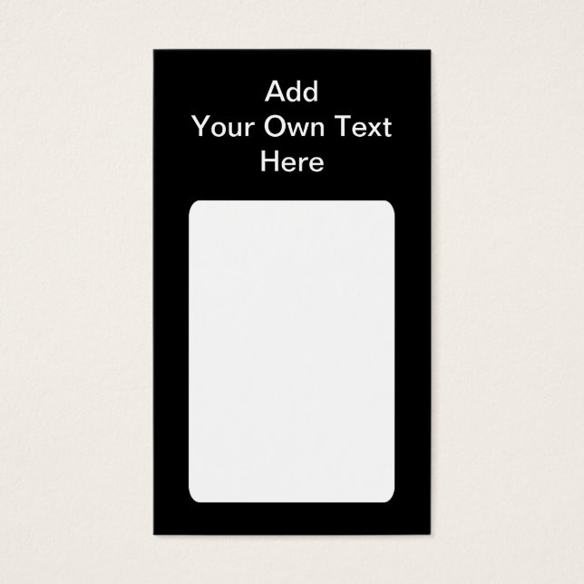 Black with White Area and Custom Text. (Front)
