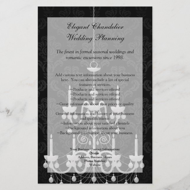 Black with White Chandelier Silhouette Flyer (Front)